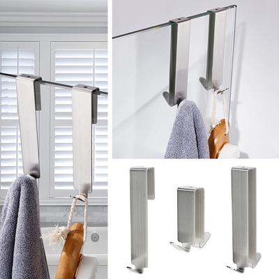 Stainless Steel Double Side Hooks No Drill Towel Rack Hook for Glass
