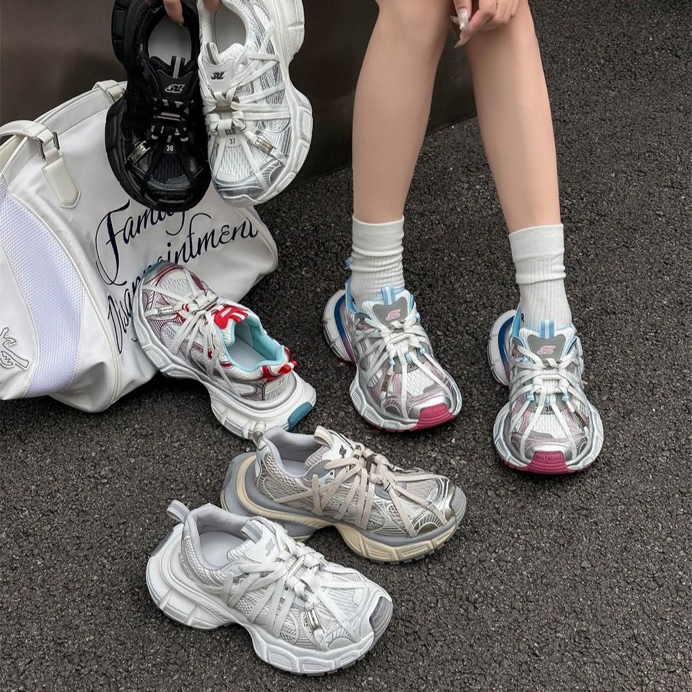 Fried Street Spider Strap Platform Daddy Shoes Women's 2025 Spring Fashion Niche Lightweight Breathable Casual Sneakers