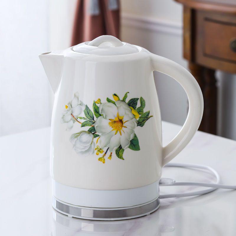 Blue & White Porcelain Electric Kettle: Large Capacity, Automatic Power-Off, Perfect for Home Tea Boiling.