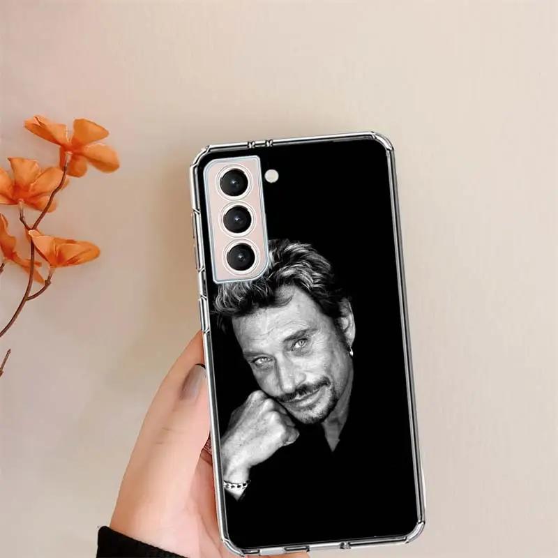 Johnny Hallyday Music Black Phone Case For Samsung S24 FE Galaxy S22 Ultra S25 Edge S21 S23 FE S20 Plus Cover Shell Coque Clear