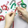 1500 Pieces Triangle Beads Christmas Beaded Decoration Set  For Xmas Craft Wreath Tree Decor