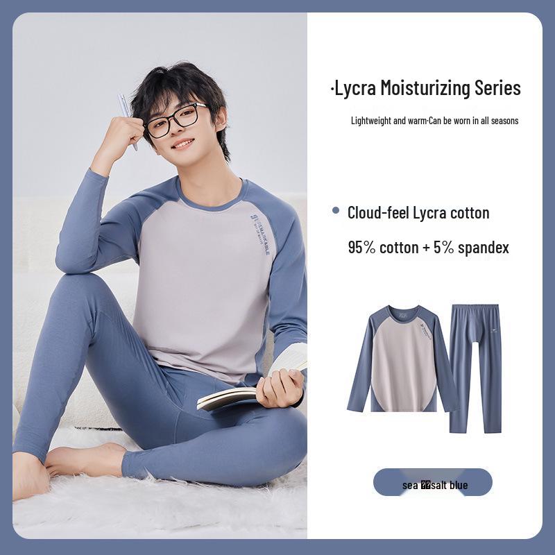Teen Boys Warm Cotton Pajama Set - Lightweight Sweater Sleepwear for Teens XL