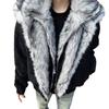 Giacca Spessa Stile Americano Aquila di Montagna per Autunno e Inverno con Collo in Pelliccia Sintetica - Vestibilità Larga Unisex, Design 2-in-1