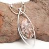 Skin Leopard Jasper Gemstone Mother's Day Silver Jewelry Necklace 20 In