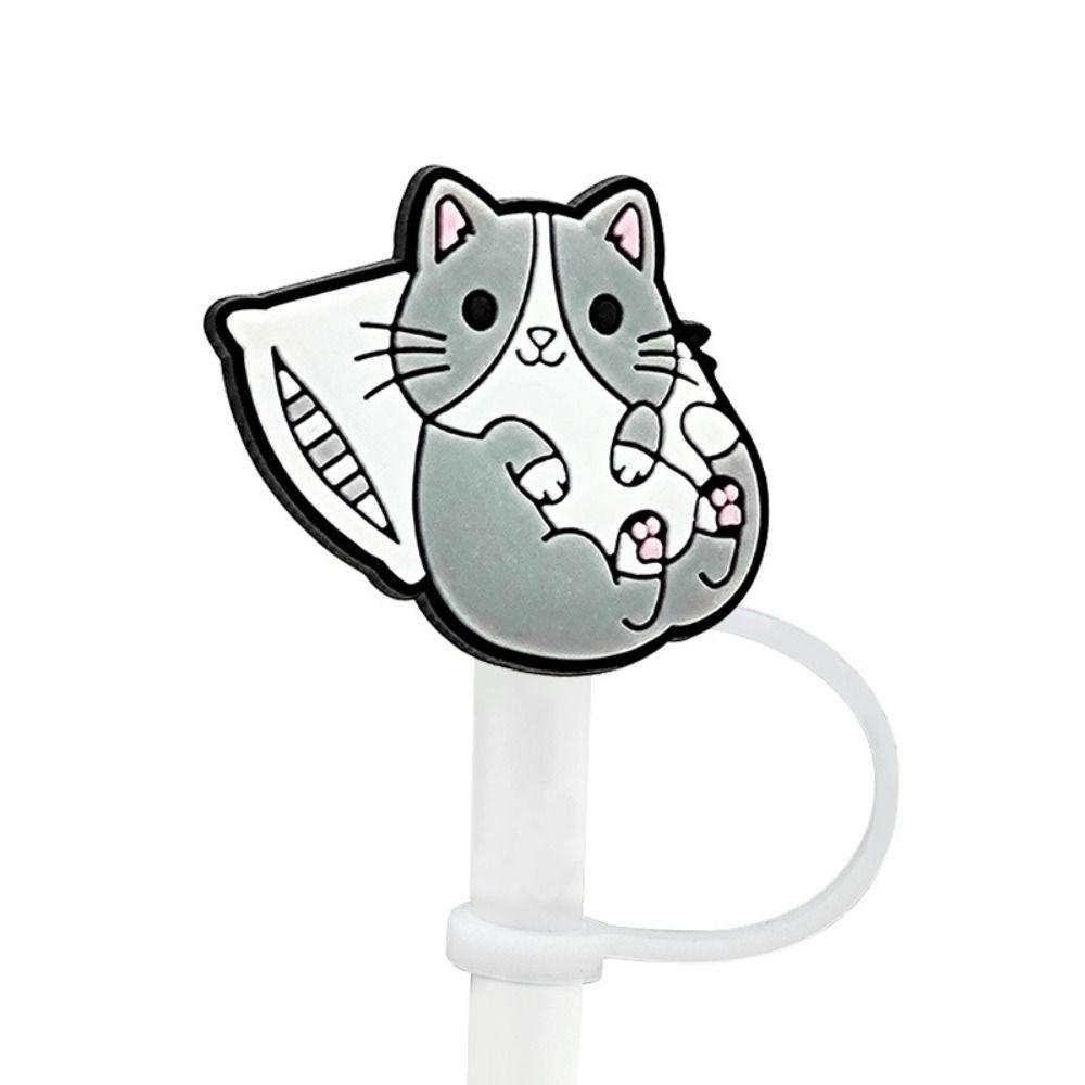 Silicone Straw Topper 8/10mm Straw Tips Cat Series Straw Cover Cap  Splash Proof
