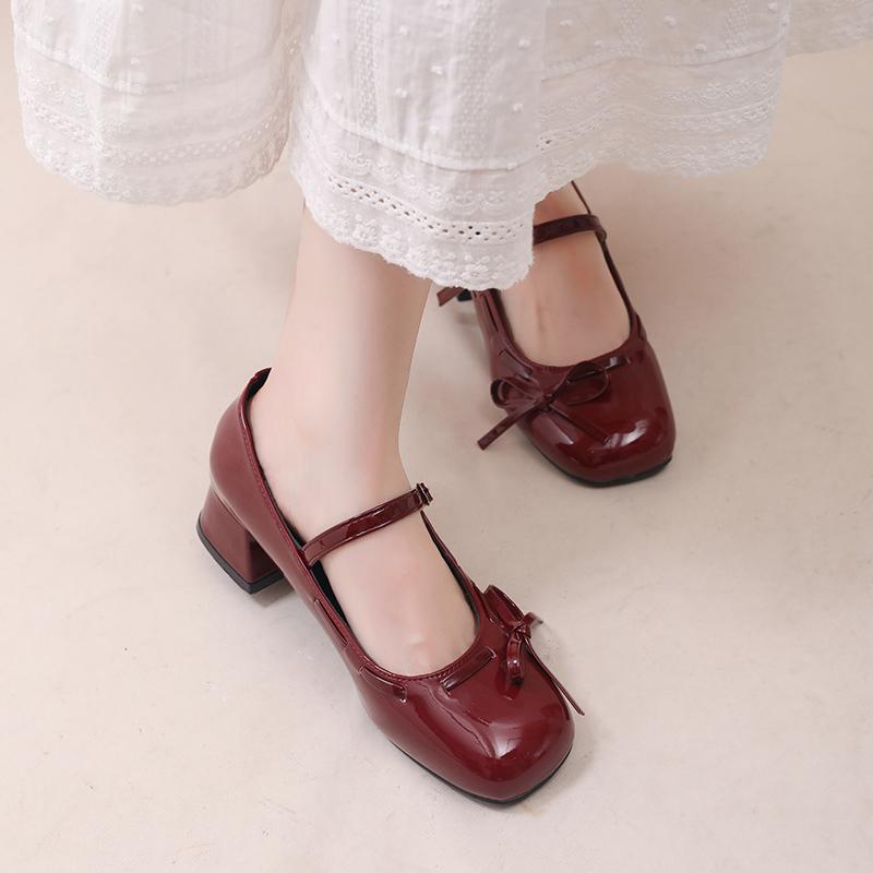 Fashion Mary Jane Shoes 2025 Spring Autumn Fashion Shallow Round Toe Mid Heel Shoes Ladies Elegant Outdoor Single Pumps Zapatos De Mujer