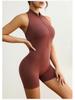 Y2K Zipper Back V-Peach Hip Sports Yoga Jumpsuit