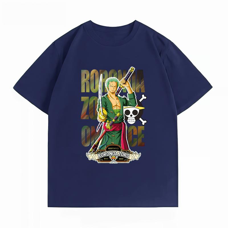 Unisex's Clothing New 100% Cotton Breathable Summer T-Shirt One Piece Zoro Print Casual Streetwear Unisex's T-Shirt