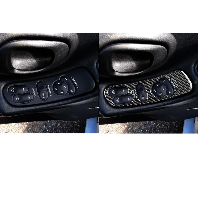 Carbon Fiber Car Accessories Window Lift Control Panel Modified Interior Trim Cover Sticker For Chevrolet Corvette C5 1998-2004