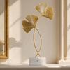 5.51in Iron Gold Leaf Cement Base Ornament  Bedroom Table Display Ornament