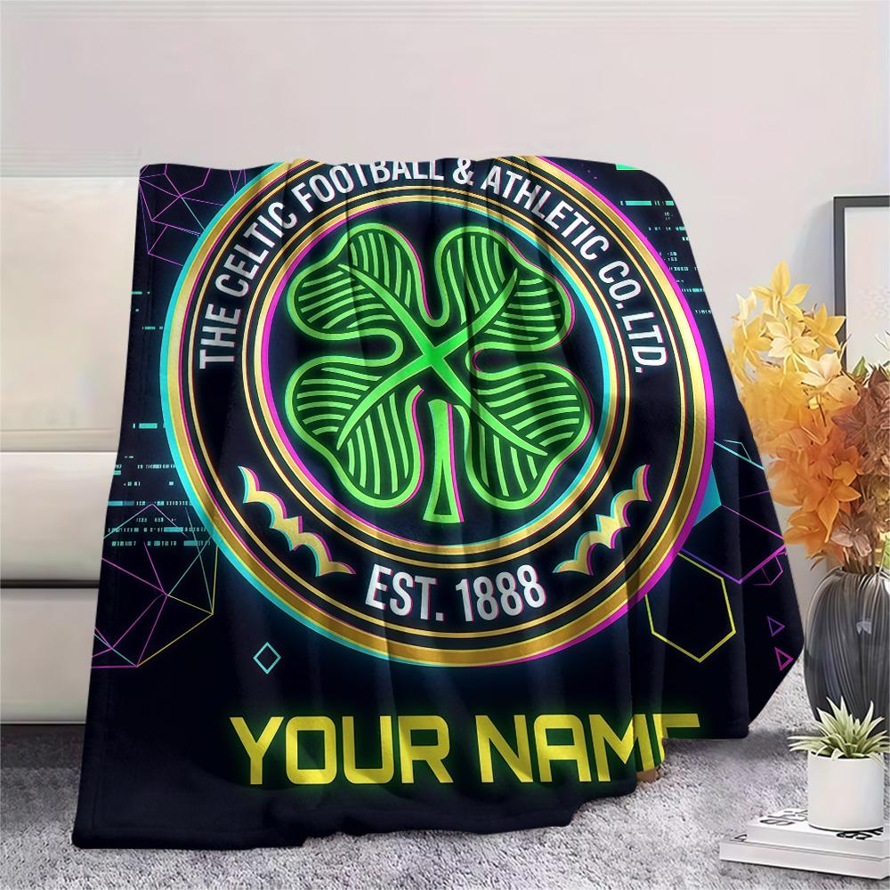 Custom Name The Celtic Football Club Flannel Blanket, High quality Comfortable for All Seasons, Home Decor, Warmth and Comfort
