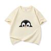 Kids Cotton T Shirt Cute Peeking Penguin Print Crew Neck Short Sleeve Tee Casual Breathable Boys Girls Summer Tops