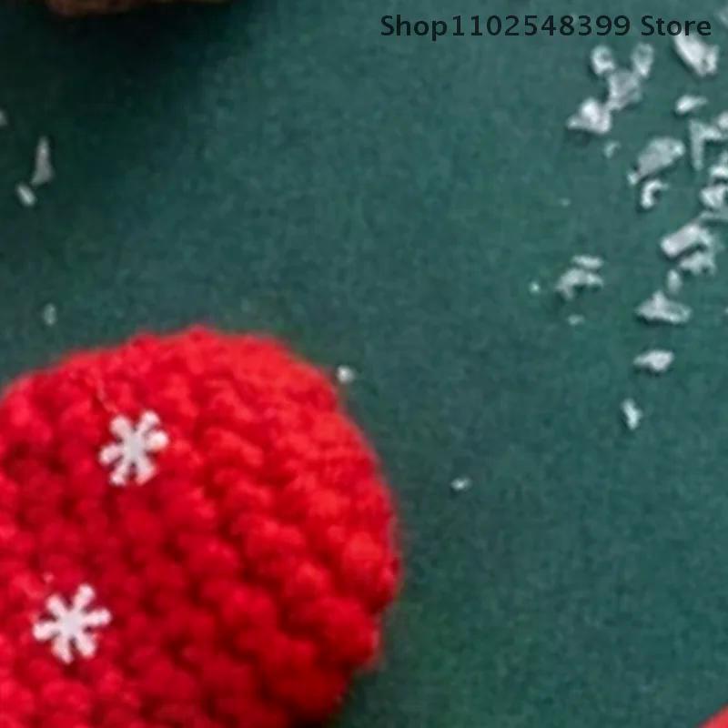 Christmas Crocheted Pendant Creative Wreath Pendant Decorative Bag Ornament Christmas Decoration With Tin Box