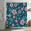 Blue Shower Curtain with Flower Print Perfect for Bathroom Decor 3D Printed Waterproof Fabric Various Sizes Available on