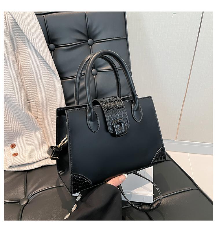 

Fashion retro texture spring solid color casual new crossbody fashion portable small square bag women чёрный