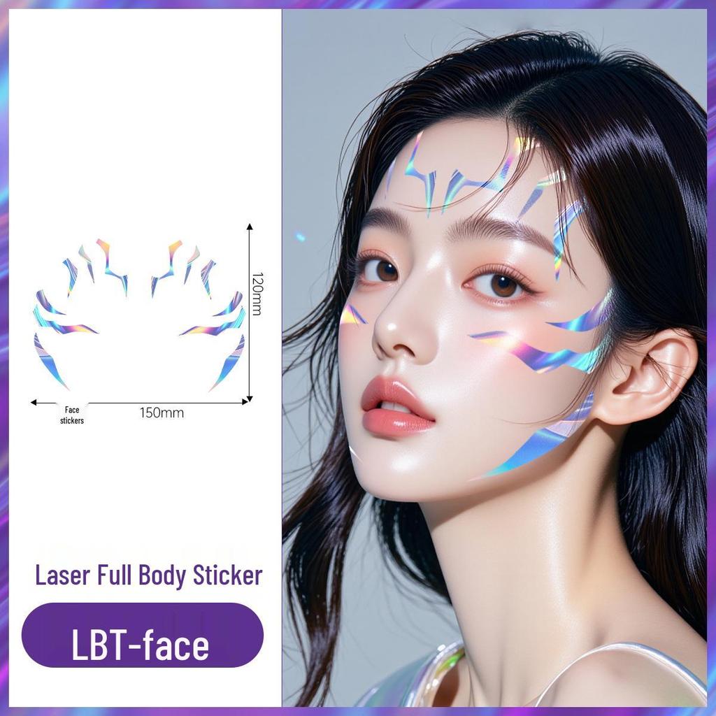 Boys' Full Body Temporary Tattoos - Cosplay, Laser Design, Waterproof, Sweatproof Face Stickers for Parties