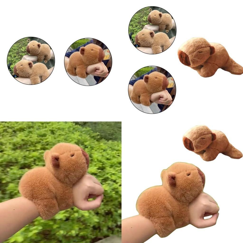 New Trendy Plush Capybara Poppa Ring Water Rat Poppa Bracelet Popular Animal Plush Toy Poppa Ring Birthday