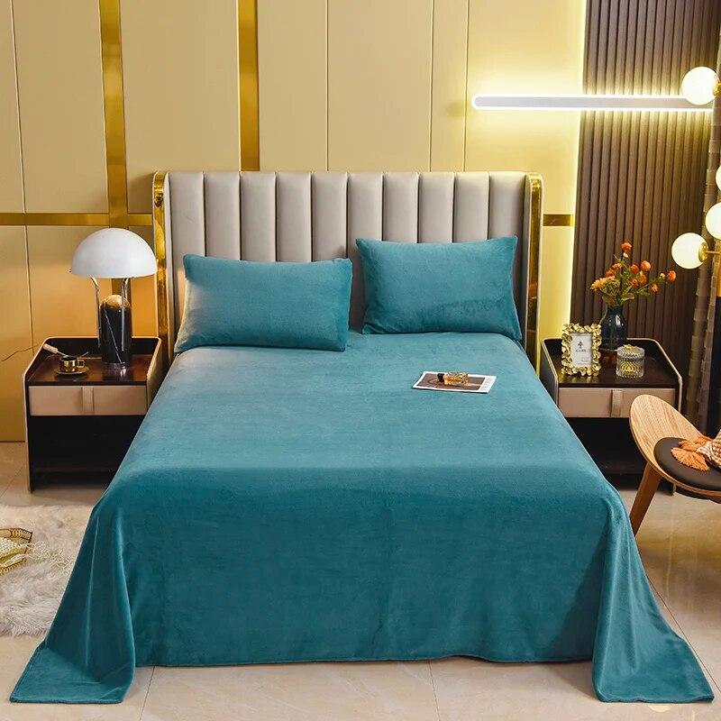 

1 шт., зимняя плотная фланелевая простыня, простыня без наволочки, однотонная, постельное белье для близнецов, полный размер Queen Size 100x200cm