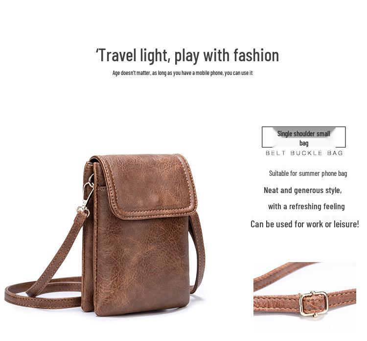 Guangzhou Damen Umhängetasche aus strukturiertem Leder mit verstellbarem Riemen