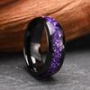 8mm/4mm Amethyst Tungsten Carbide Ring, Mens Womens Engagement Wedding Rings, Perfect for Anyone Jewelry Gift
