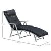 Sun Lounger Foldable Beach Lounger with Headrest Seat Cushion Deck Chair with 7-Position Adjustable Backrest Garden Lounger Relaxing Lounger Up To