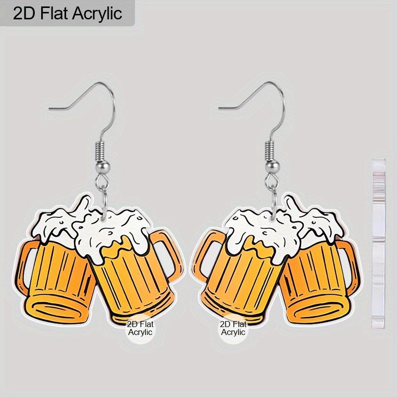 

2D Плоская Креативная Пивная Кружка Акриловые Подвесные Серьги Забавные Легкие Висячие Серьги Мюнхенский Пивной Фестиваль Праздничные Украшения для Женщин