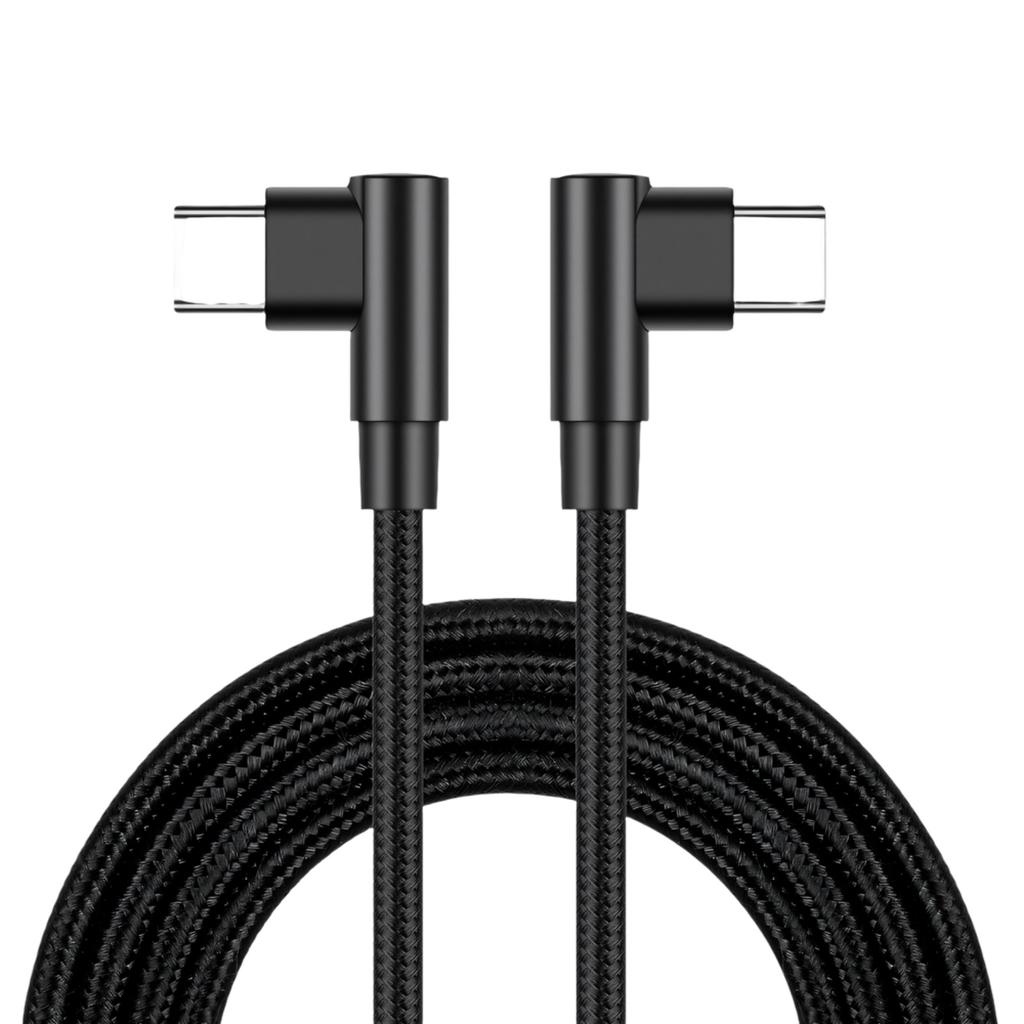60W USB C Fast Charging Cable Double 90 Degree Connectors And Sturdy Nylon Build Enhances Devices Compatibility