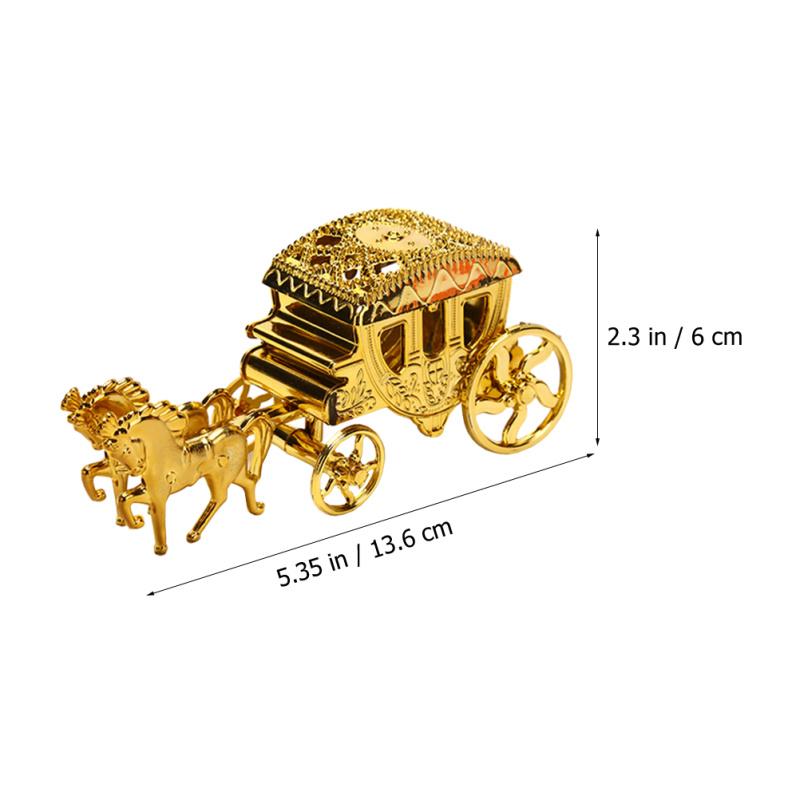 Exquisite Süßigkeitenverpackungsboxen Goldene Wagenform Hochzeits-Süßigkeitenboxen