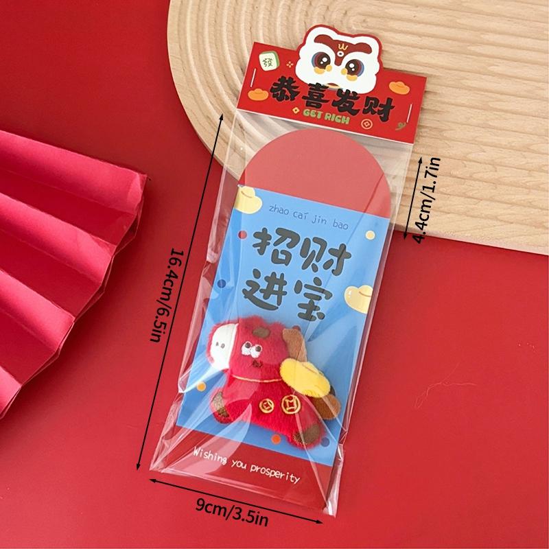 Chinse New Year Lucky Money Bag  Creative 3D Horse Red Envelopesspring Festival Blessing Hongbao Red Pocket Party Favors