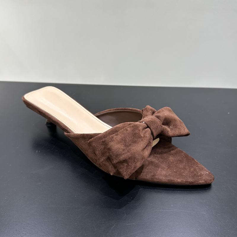 Fashion SUOJIALUN 2025 Summer New Brand Women Slipper Fashion Big Bow-knot Ladies Elegant Slides Thin Low Heel Outdoor Vacation Sandal