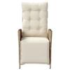 3 Piece Bistro Set with Cushions Beige Poly Rattan
