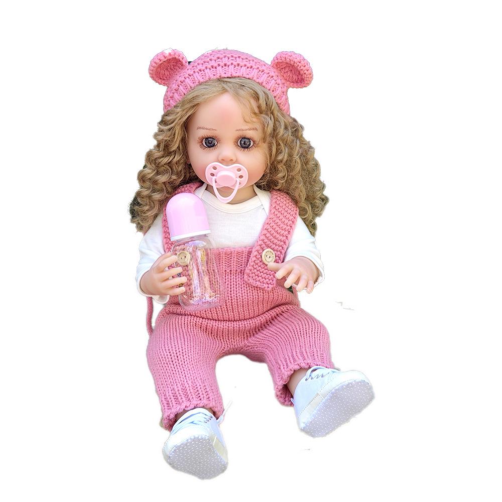 55cm Realistic Singing Pink Bear Plush Doll - Hugging Companion Toy for Kids