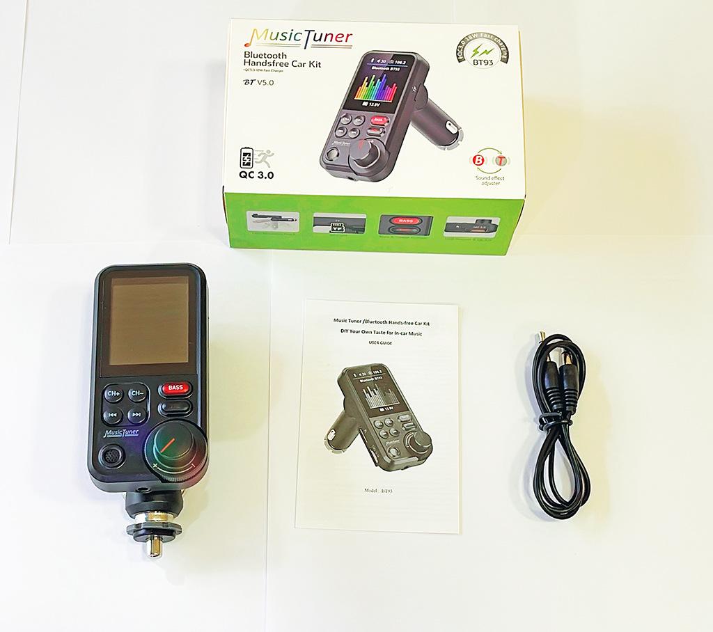 

BT93 Bluetooth FM Transmitter Car MP3 Player with USB, HIFI, and EQ Tone Controls Standard English Neutral
