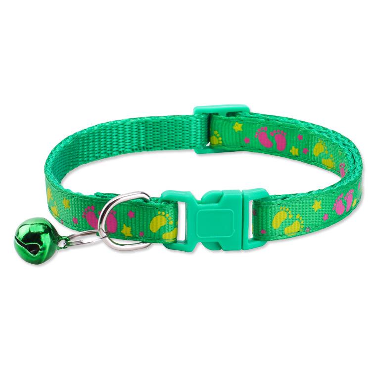 Multi-Color Adjustable Pet Collar with Bell for Cats and Dogs - New Fashion Paw Print Design