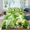 Juego de Funda Nórdica de Hojas Isla Romántica de Vacaciones Plataneros Hawaianos Juego de Ropa de Cama Doble Queen King Tamaño Completo Poliéster Funda de Edredón