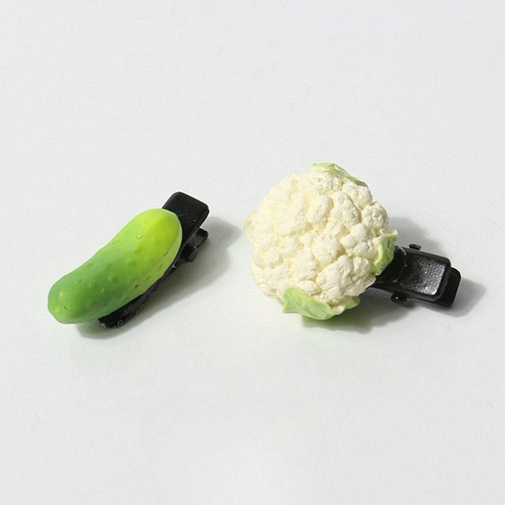 Mini Vegetable Hair Clip Solid Color Funny Barrette Creative Food Side Bangs Clip Travel