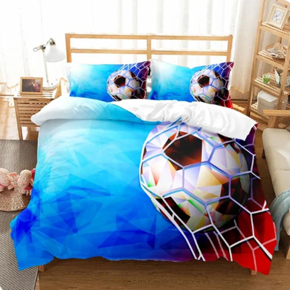 Soccer Ball Duvet Cover Set Colorful Soccer Fans Bedding Set Sports Theme Bedroom Decor for Boys Teens