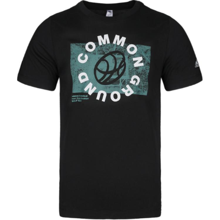 

Adidas Common Ground Round Neck Comfortable Fashion Short Sleeve T-Shirt Men Tops Black DU6290 XL