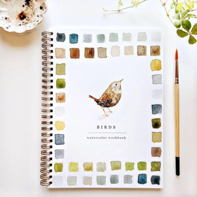 Watercolor Workbook 12 Colors Birds Flowers Animals Kids Watercolor Paint Book Art Crafts Painting Supplies for Beginners