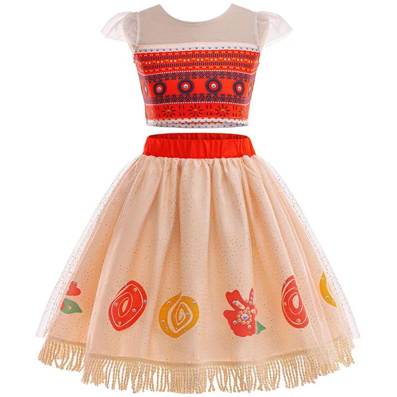 Nuovo Film Oceania 2 Vestito da Bambina Costume per Festa di Halloween Abito Elegante da Principessa Bambini Outfit Vaiana Vestito