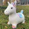 Inflatable Jumping Horse Toy Kids 4-6 Years Music Play Ride-On Animal Bouncer With Thick Plush Cover