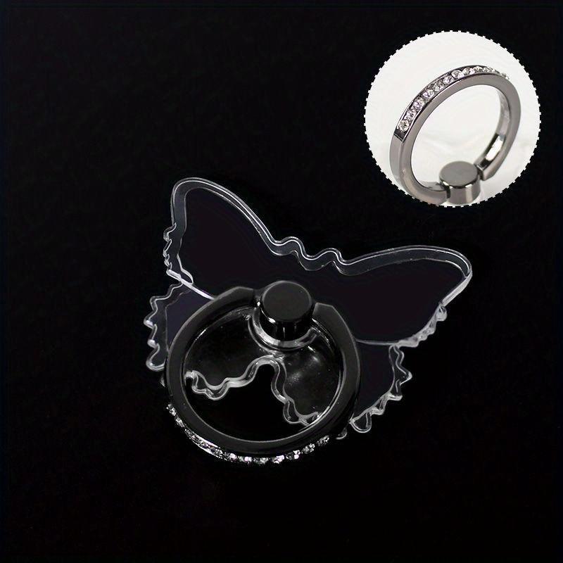 Transparenter Schmetterlings-Handy-Ringhalter, Ständer, 360°-Drehung, durchsichtiger Fingergriff, Ständer, kompatibel mit iPhone, Xiaomi, Handyzubehör