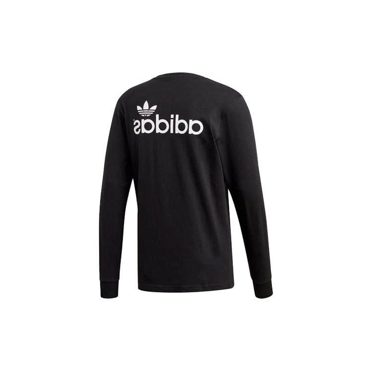 Adidas Casual Versatile Sports Print Logo Long Sleeve T-Shirt Men Tops Black FM3391