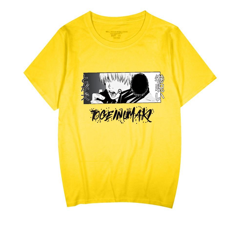 

Men T-shirt Fashion Jujutsu Kaisen Cartoon Character Anime Printed Women T-shirts Summer Casual Short Sleeve Tops XXS жовтий