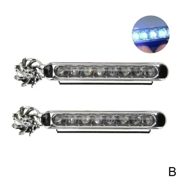 2/1 Stück Windbetriebenes Auto LED Tagfahrlicht Zusatzbeleuchtung Rotierende Lüfterlampe Automobil Tagfahrlicht LED-Leuchten