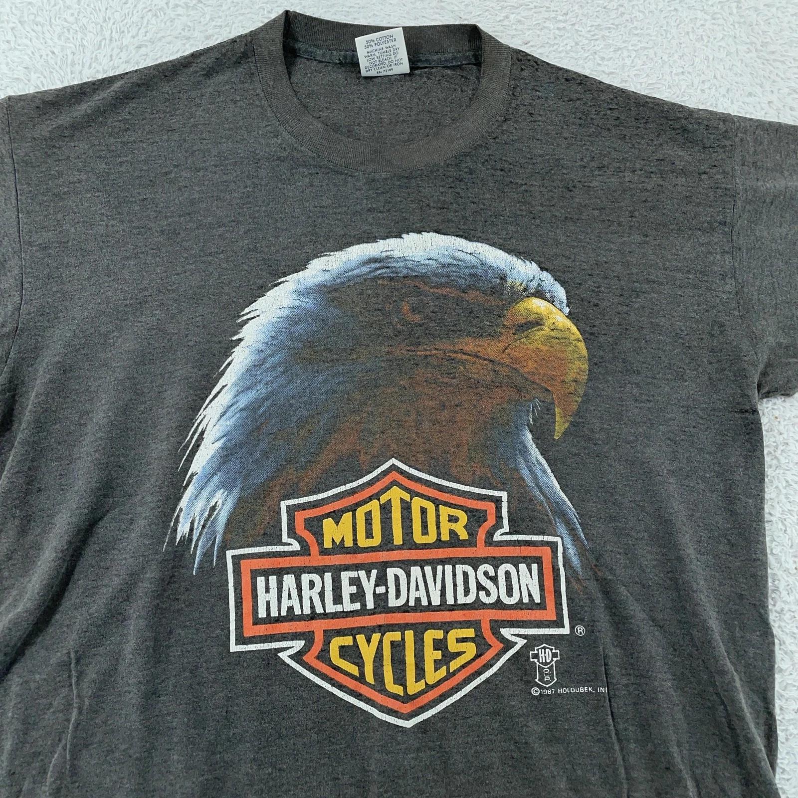 

Distressed Vintage Harley-Davidson T-Shirt Mens Medium Eagle Biker Made USA 80s M
