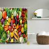 Fruit Shower Curtain With Hook Decoration Bathroom Shower Curtain Waterproof Vegetable Printing Creative Personality Curtain