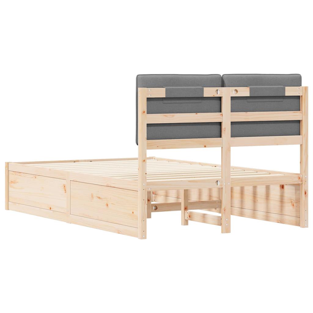 Bed Frame with Upholstered Headboard Light Grey 120 x 190 cm