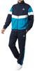 [Kappa] Men's Tracksuit Set (Top and Bottom) - Color Block Design - Sportswear, Training, Loungewear - Blue - Size L
