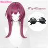 Hohe Qualität Kafka Synthetik Perücke Spiel HSR 43cm Lang Rose Lila Cosplay Anime Perücke Hitzebeständig Halloween Party Perücken + Perückenkappe